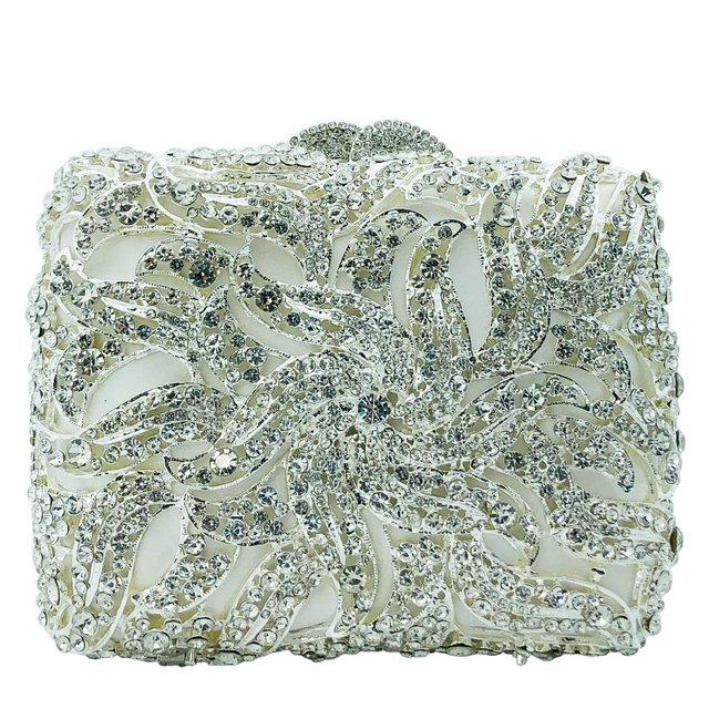 Boutique De FGG Crystal Clutch Purses for Women Formal Evening Handbag Rhinestone Clutch Bag Bridal Wedding Handbags and Purses