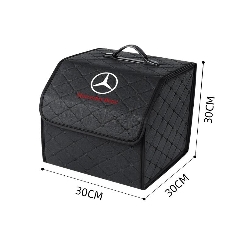 GLC GLB PU Leather Car Trunk Storage Box Automobile Stowing Tidying Box For Mercedes Benz C180 C200 C260 C300 W108 W124  W168 C
