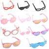 2 Stück/Set Puppen-Sonnenbrille Retro Cool Puppenbrille Mini Plastikbrille für Puppe Puppenhaus
