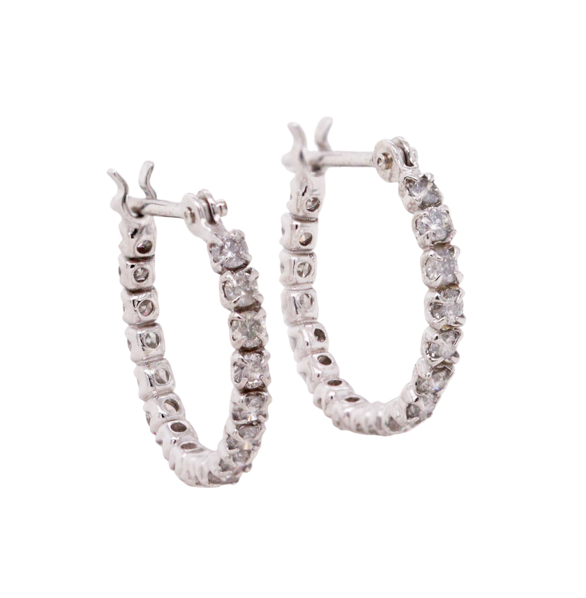 

K14WG diamond eternity earrings white gold [KASHIMA] 0.4ct білий