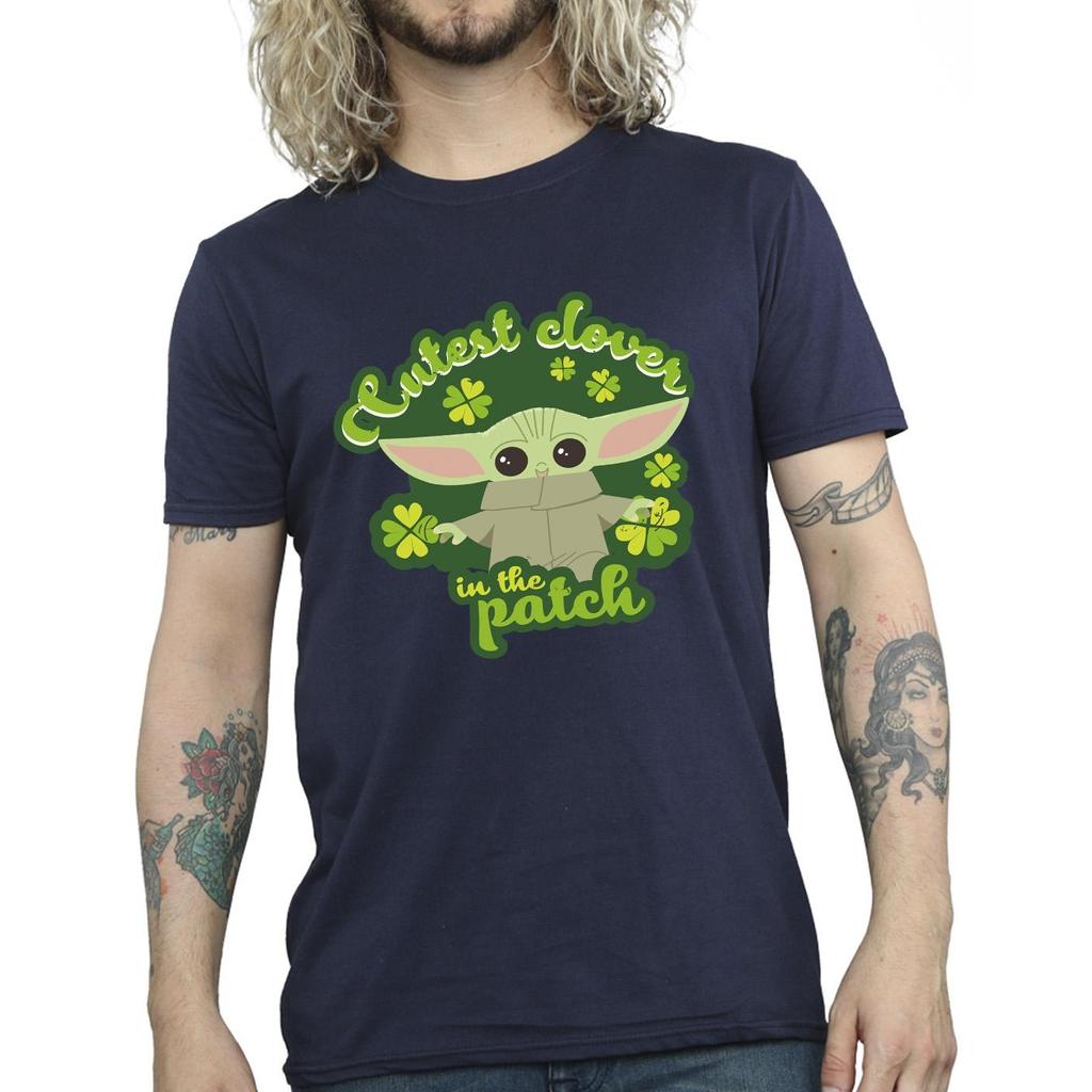 Star Wars Mens The Mandalorian St Patrick´s Day Cutest Clover T-Shirt
