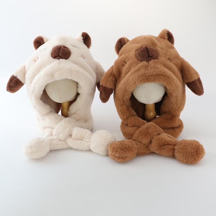 Capybara Hat & Scarf with Moving Ears - 2025 New Winter Style for Kids