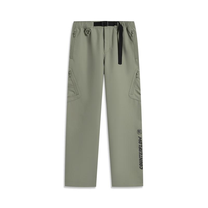 Li-Ning CF Waterproof Windproof Breathable Multi-Pocket Casual Cargo Pants Men Pants Tea-Green AYKV209-3 XL