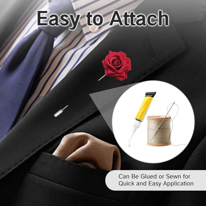 Good-10Pcs Hat Pins For Jewelry Making Long Silver Brooch Pin Sticks With Stopper Thin Lapel Boutonniere Craft Accessories