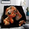 Lightweight and Warm Super Soft Sausage Dog Print Blanket, Suitable for Beach Parties, Bed, Outdoor Camping, Car Blanket and Air
