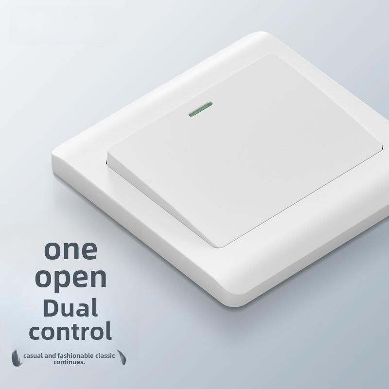 Panou priză comutator simplu/dublu ascuns tip 86 cu comutator electric intermediar și priză cu cinci găuri