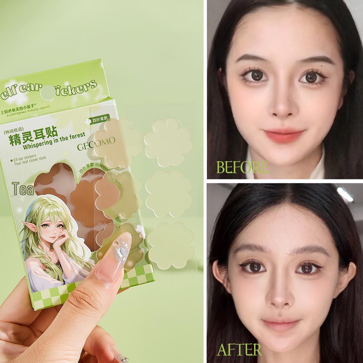 GECOMO Forest Whisper Clover Ear Stickers: Waterproof, Invisible, Painless Ear Shapers