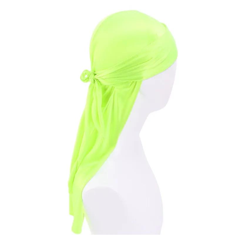 Unisex Adult Satin Long Tail Doo Rag Durag Bandanas Cap Pirate Hat Turban Men Hip Hop Headband Biker Headwrap Women Headwear
