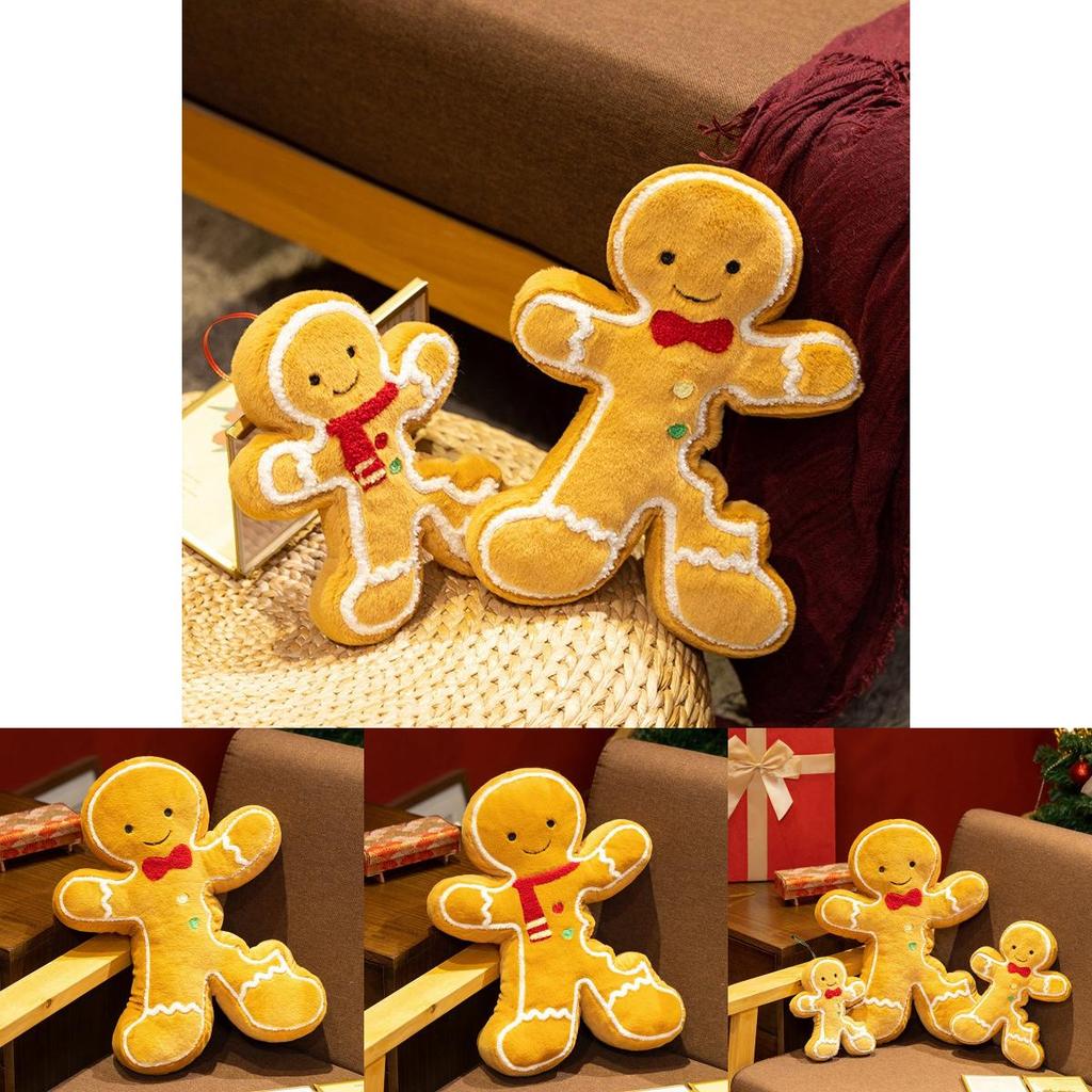 Weihnachts-Lebkuchenmann Plüschkissen mit PP-Baumwollfüllung für Feiertagsdekoration und Geschenke