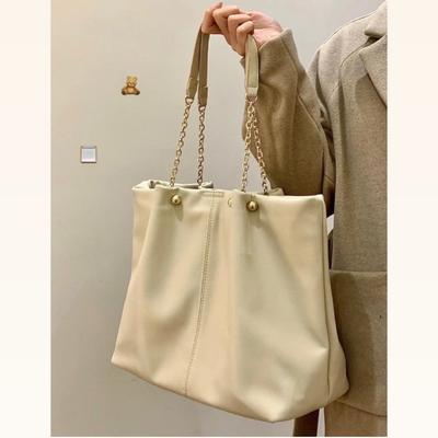 Große Kapazität Einkaufstasche Damen Vielseitige Schultertasche Premium Kettentasche Damen College-Stil