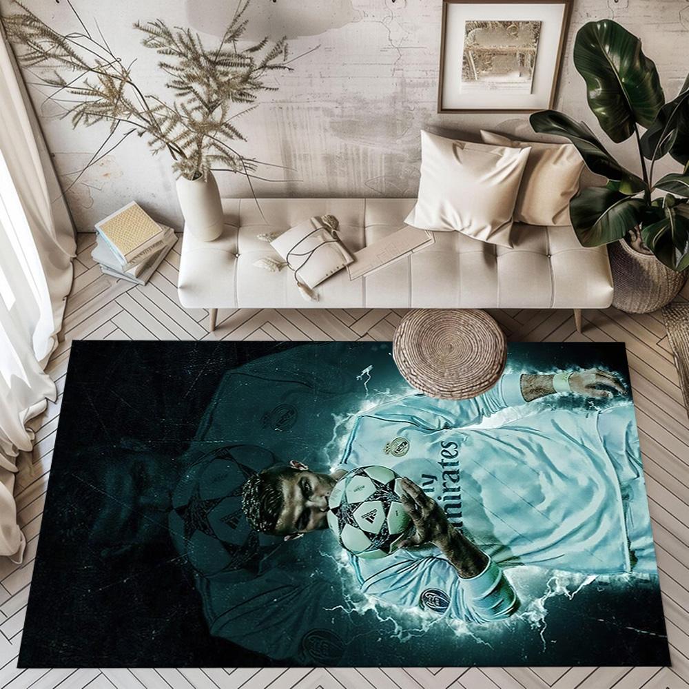 Ronaldo's Vodafone Legacy Square Rugs Are a Great Choice for Living Rooms, Bedrooms, Home Décor, and As Gifts.