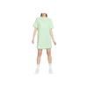 Nike Sportswear Essentials Loose Fit Solid Color Crew Neck Pullover Brand Logo Printed Short Sleeve Dress Women Dresses Steam-Green DV7883-376
