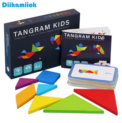 Houten Tangram Legpuzzels Bordspellen Kinderen Montessori Educatief Speelgoed Kinderen Kleuterschool Geometrische Vorm Leermiddelen