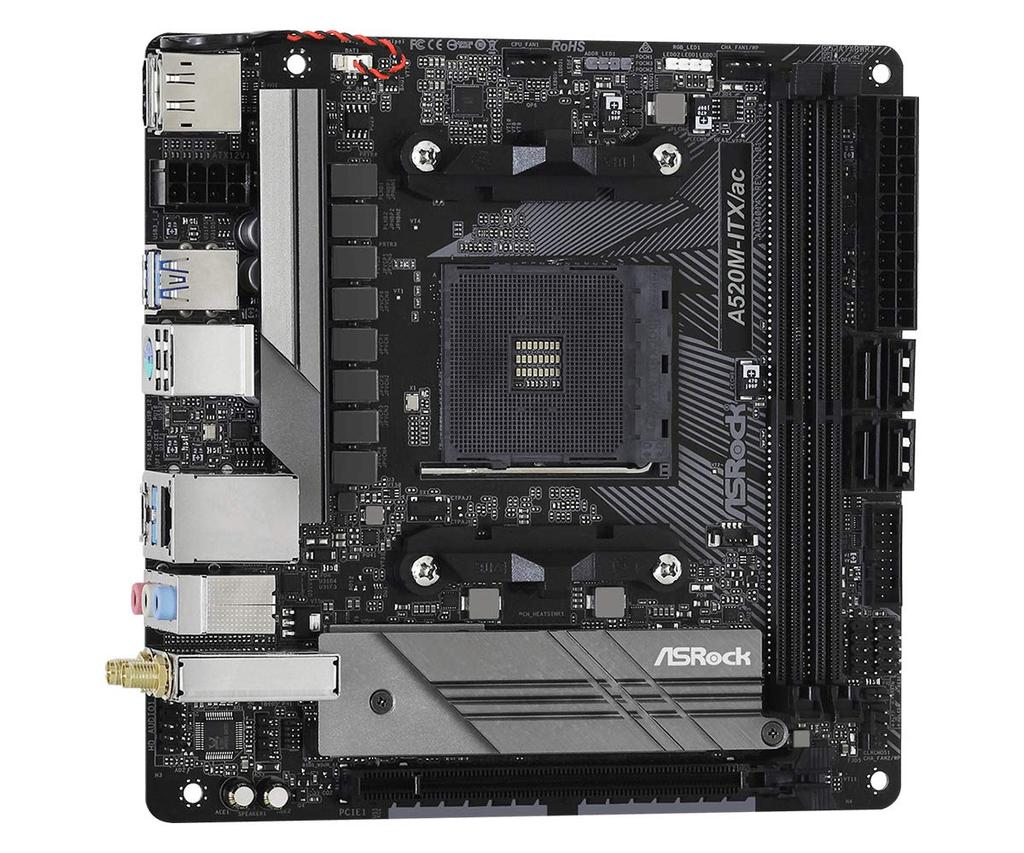 Asrock Motherboard A520 Kompatibel mit AMD Ryzen 3000 4000 Serie A520 Autorisierter Distributor M-ITX/ac / (Sockel AM4) Mini-ITX [Inlandsprodukt]
