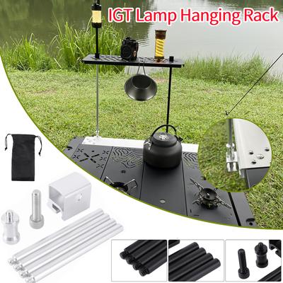 Support de lampe portable d'extérieur en alliage d'aluminium pour camping IGT, support de suspension détachable pour lanterne pour table IGT, pièces de camping