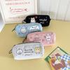1pcs Cartoon Cute Canvas Pencil Case Student Large Capacity Stationery Storage Bag Portable Cosmetic Bag Lovely Gifts