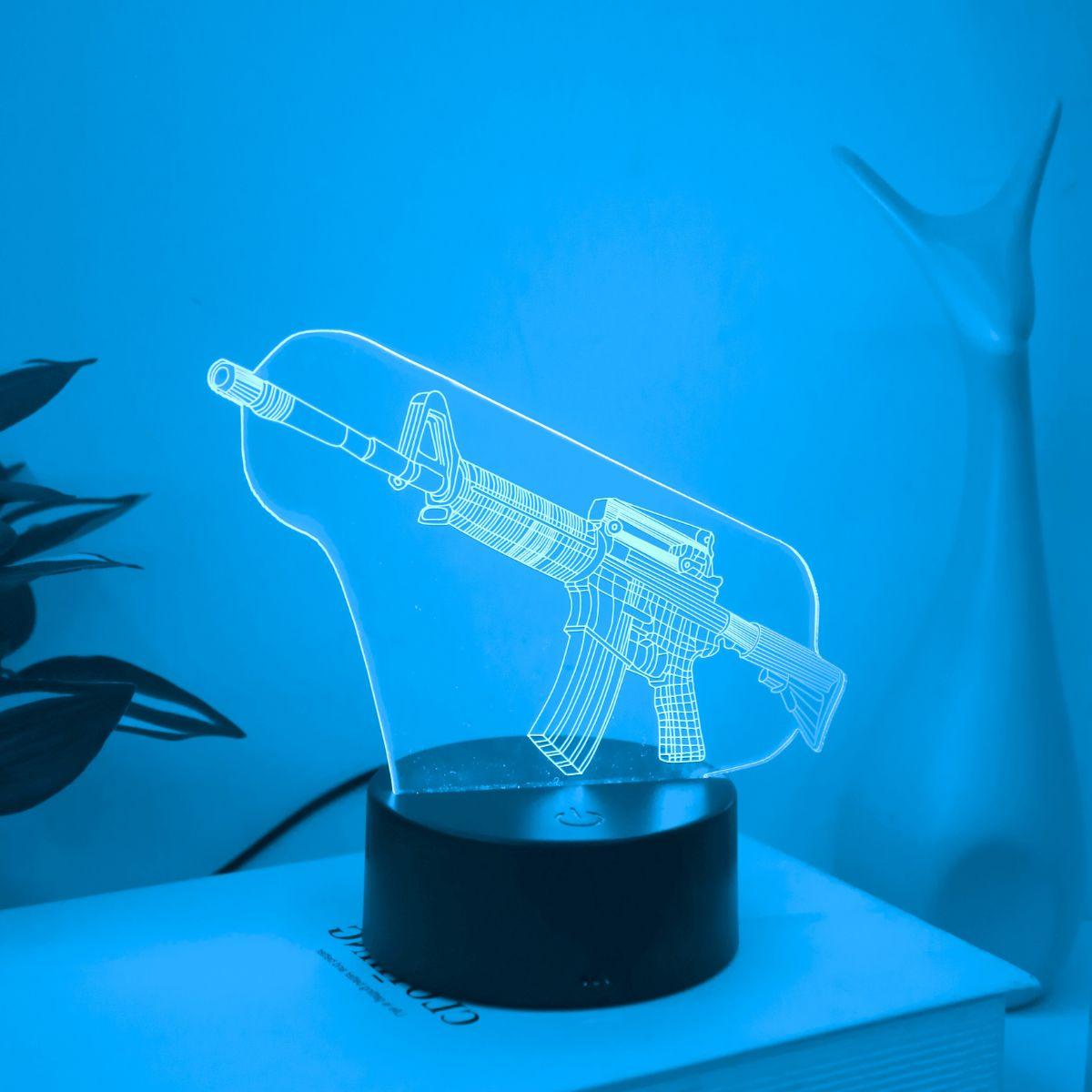 

Creative Gun Colorful Touch 3D Night Light, Bedroom Game Room Desktop Decorative Light and Gift Light. black