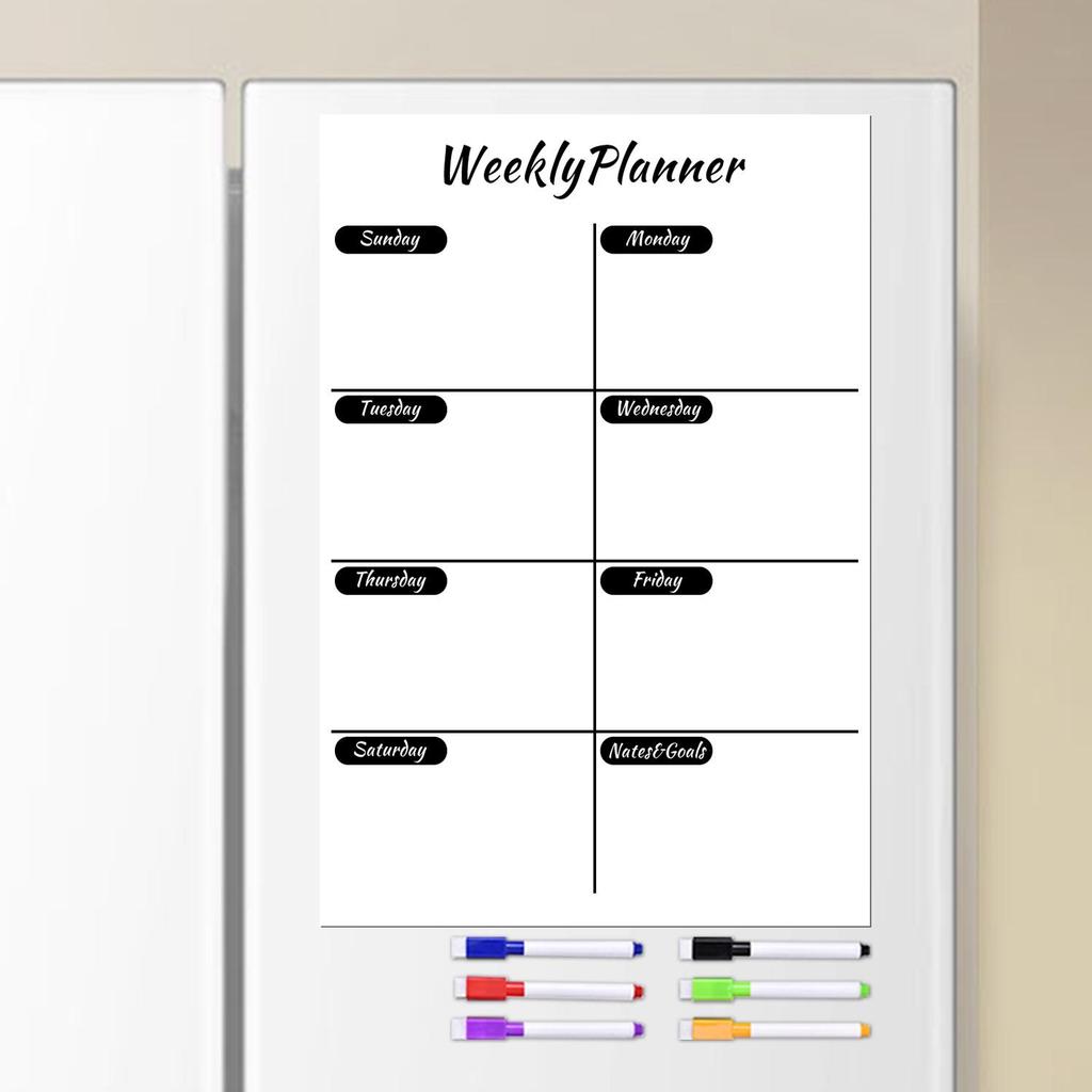 Multi-Style Magnetic Message Board: Wipeable Refrigerator Whiteboard Sticker