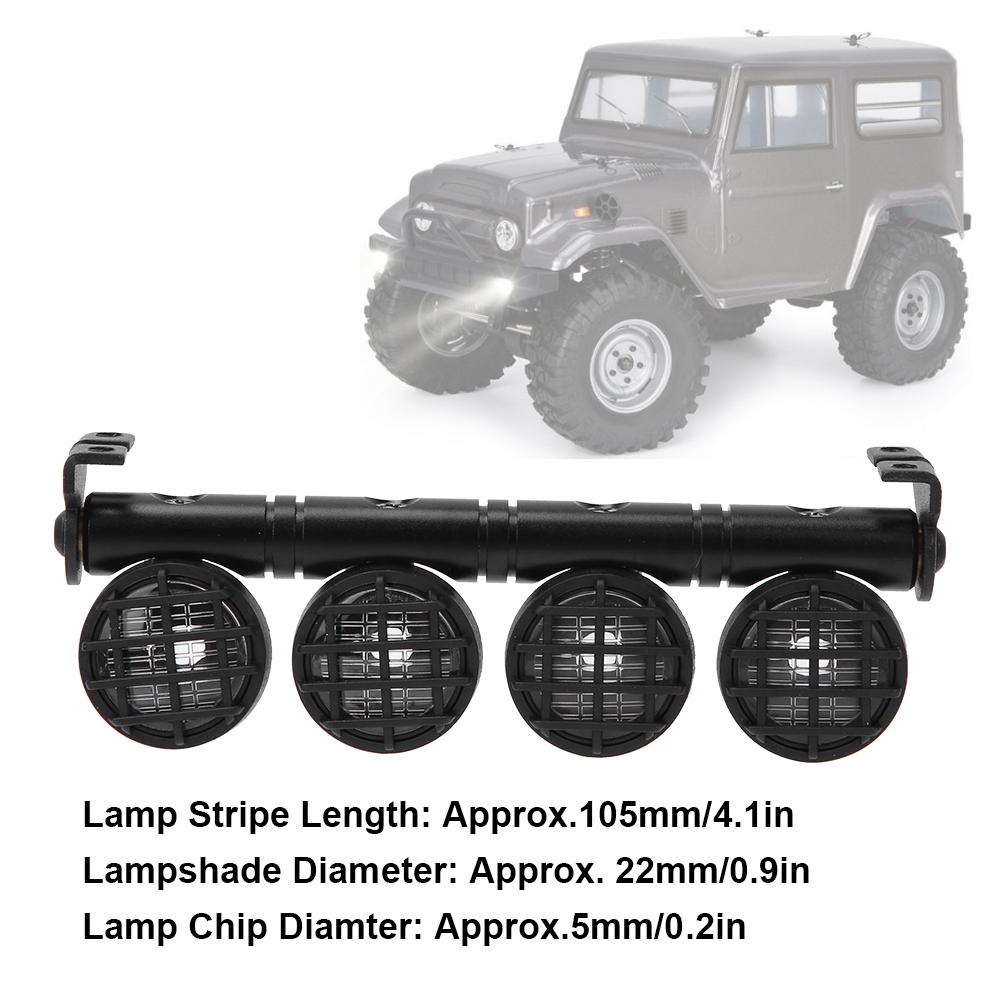 5V 22MM Large RC Car Roof Lights Bar LED Lamp for RGT 1 10 RC 136100 Crawler Car Upgraded AccessoriesBlack FZ0032