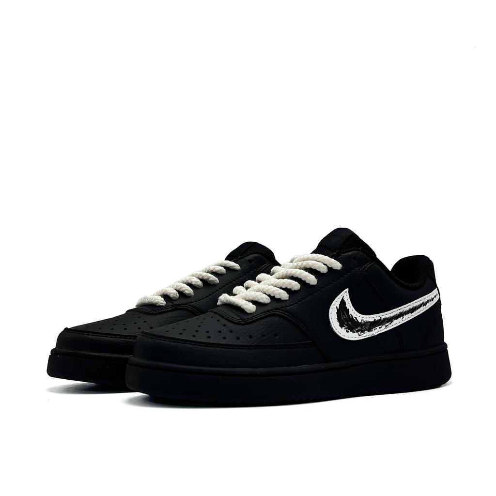Nike Court Vision Low Defeat Wu Handwriting Synthetic Leather Abrasion Resistant Abrasion Resistant Low top DH2987-002(Team1615-)