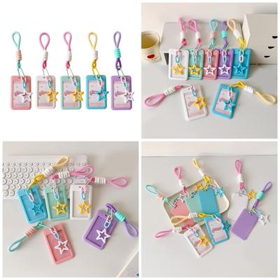 Fotokartenhalter Schlüsselanhänger Geflochtenes Seil Fotokartenhalter Ausweishülle Schulbedarf für Frauen