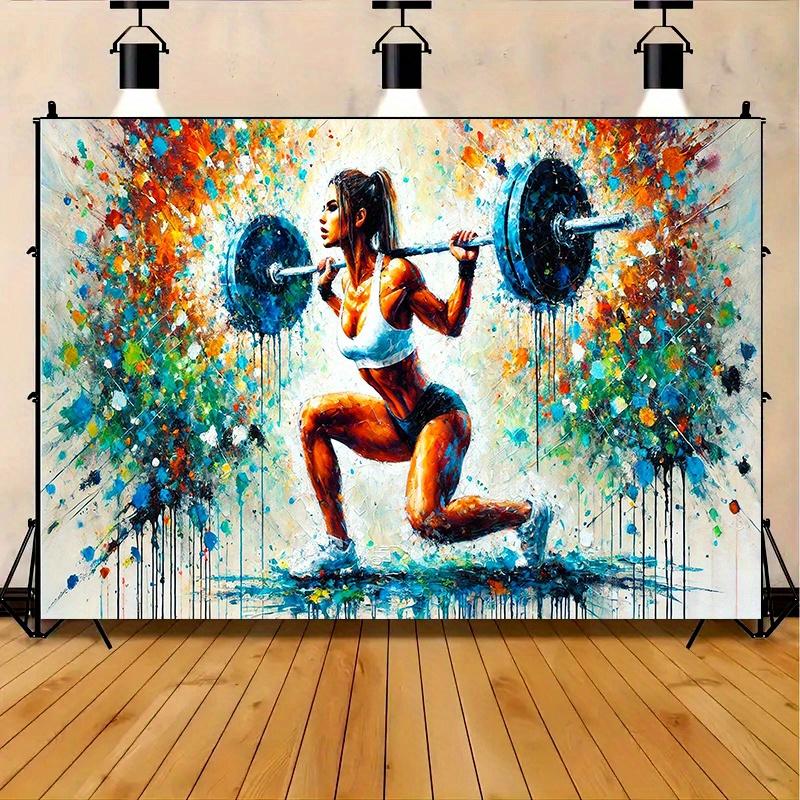 Party banner - Fitness theme with vitality, suitable for family gatherings, gardens, studio celebrations and outdoor eve