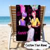 Custom Name Fantasy Night Trio K-Pop Microfiber Beach Towel Super Soft & Absorbent for Bath, Beach, Travel  Bath Time Accessory, Fan Gifts