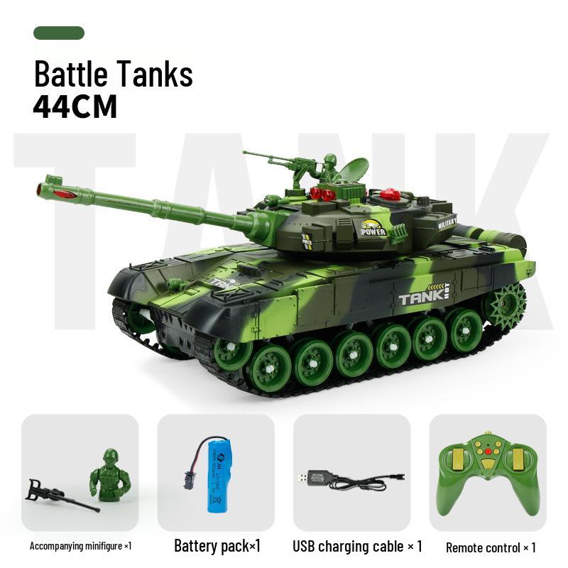 Large RC Parent-Child Tank Battle Toy: Rechargeable, Tracked Off-Road 2.4G Cannon Vehicle