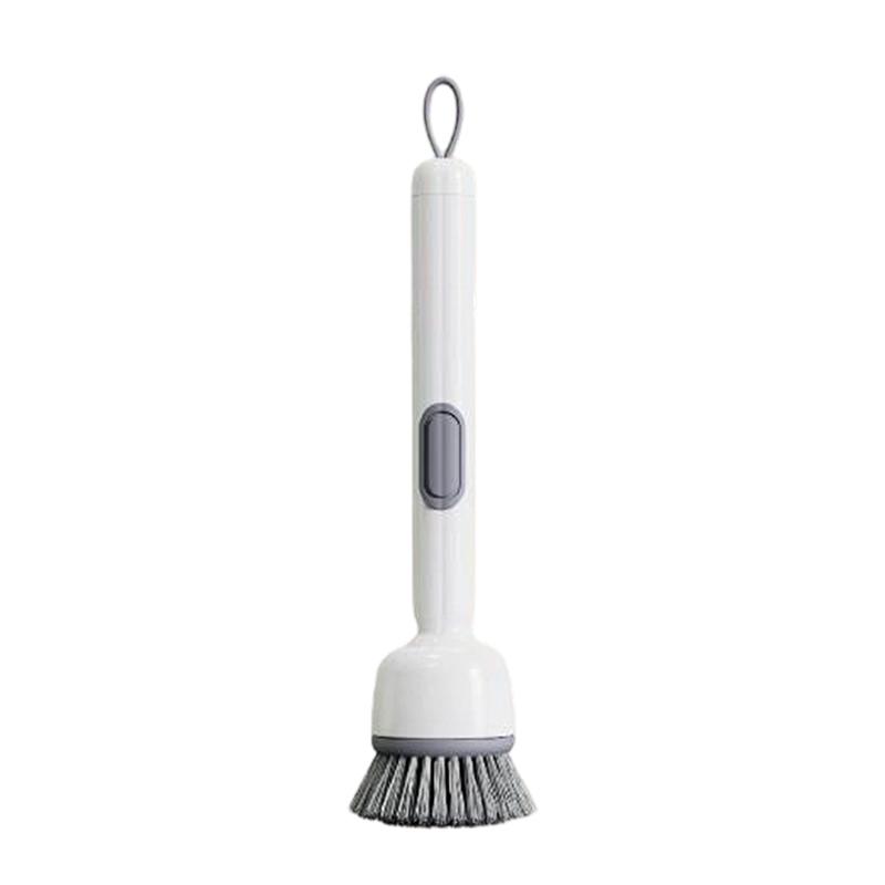 Soap Dispensing Dish Brush With Non Scratch Bristles And Hanging Loop For Kitchen Pots Pans Dishes Cleaning