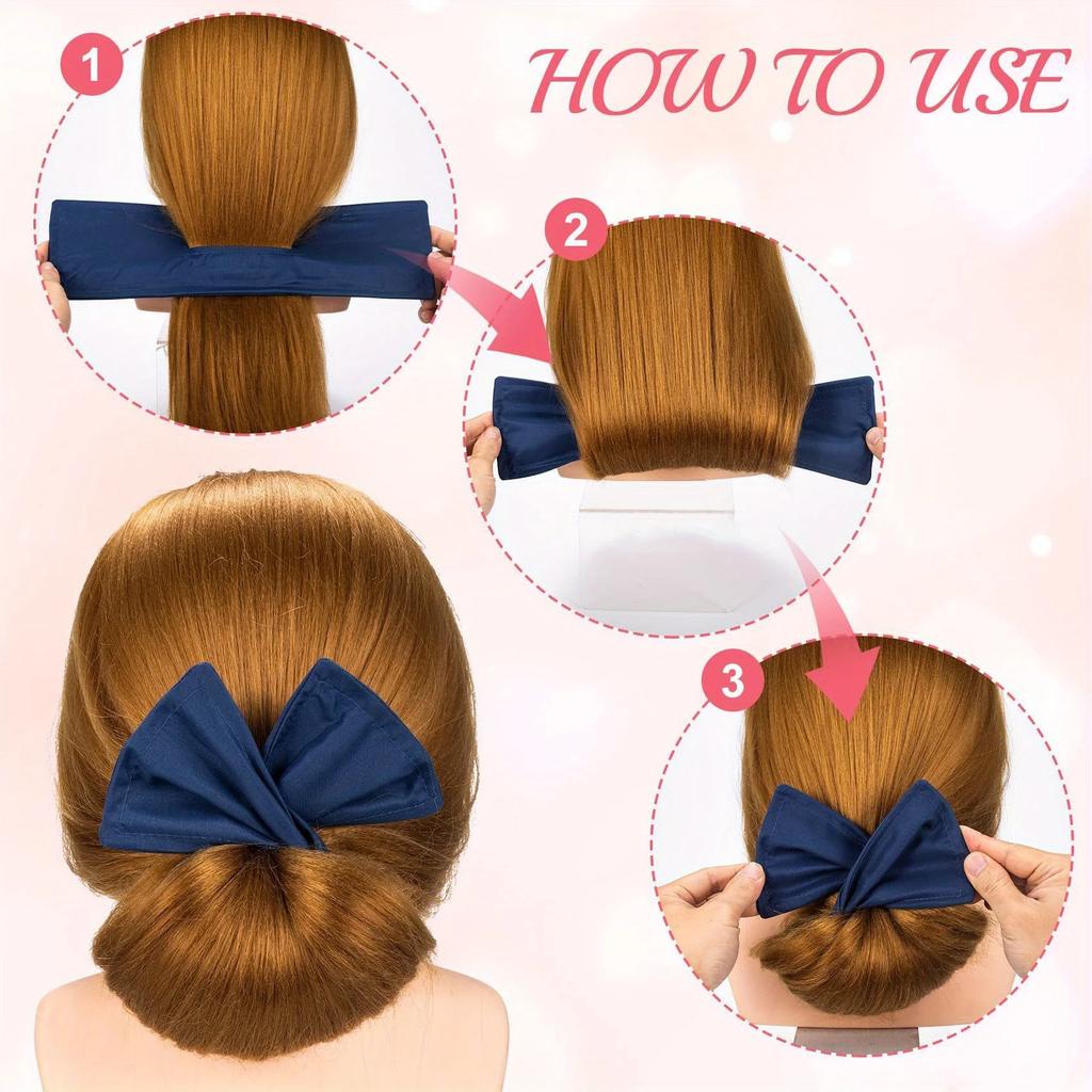 4pcs Korean version magic bow twist clip, lazy bun head hair hairpin headband, women's convenient hair accessory