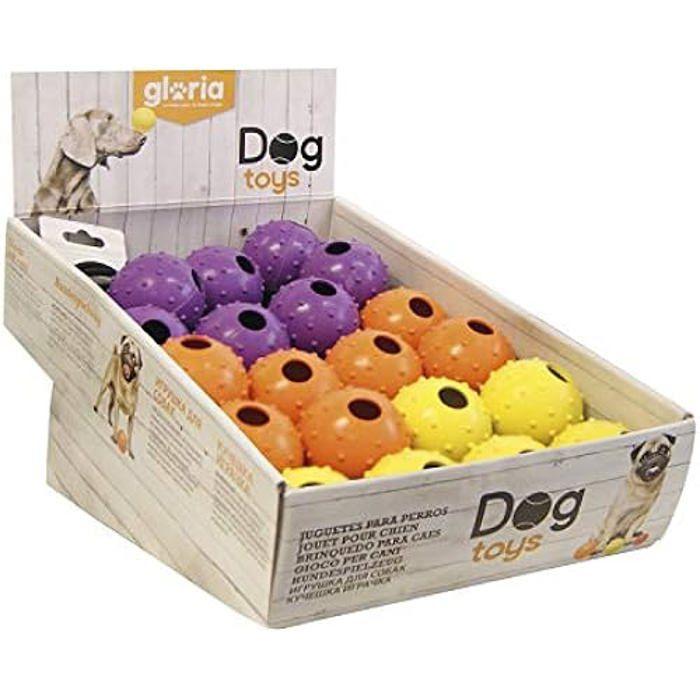 Jouet pour chien - GLORIA - Balle en caoutchouc - 7 cm - Souple et durable - Idéal pour l'extérieur