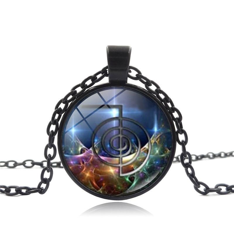 

Exquisite Alloy Time Gemstone Pendant Necklace Fashionable Retro Style For Women And Men чёрный