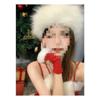 Women's Cute Soft Red Knit Christmas Bauble Hat with Fleece Lining – Stylish Lei Feng Design for a Sweet New Year Celebration