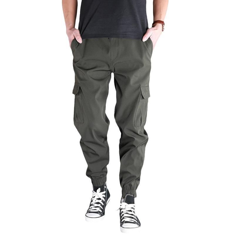 Men's Fashionable Multi-Pocket Cargo Pants: Autumn/Winter Thick Joggers with Loose Fit and Tapered Legs