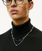 Ssy [Set] Handmade Glass Bead & Silver Ball Layering Necklace