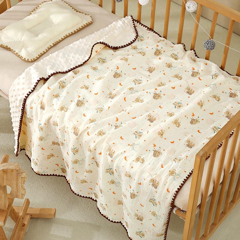 Bean Blanket: Pure Cotton Soft Gauze Baby Towel & Swaddle Quilt for Newborns and Children - Spring/Summer.