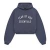 Women's Hoodie Fear of God Essentials Women's Fleece Cropped Hoodie Marine