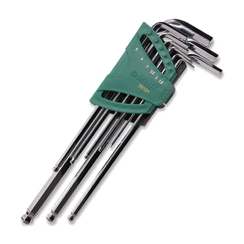 SATA 9-Piece Extra Long Ball End Hex Key Set 1.5-10mm