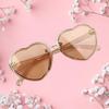 2 Pieces Cute Lovely Heart Sunglasses Eyeglasses Round Eyewear Small for Gift Outdoor Boys Beat