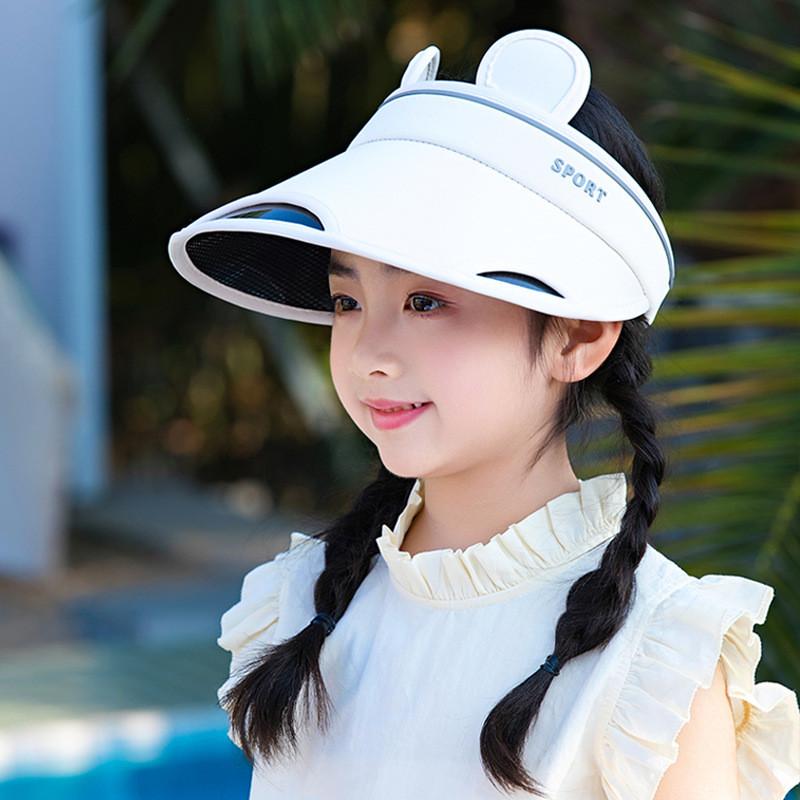 Kinder Sonnenhut mit Bärenohren und zusätzlichem atmungsaktivem Visier für den Sommer zum Spielen im Freien