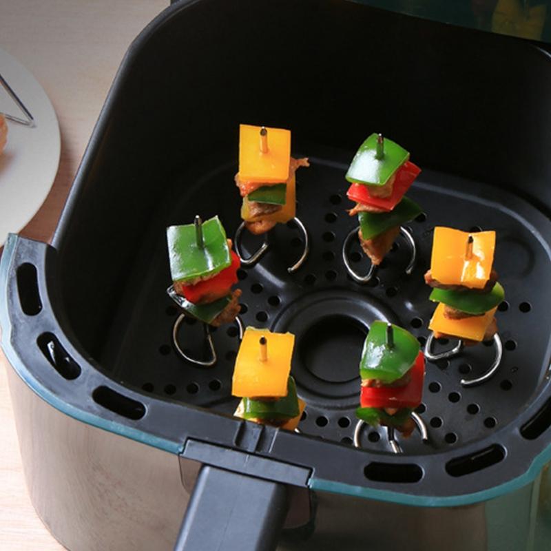 10pc BBQ Skewers For Grilling Stainless Steel Grilling Skewers Stick Heat Resistant Metal Kebab Tool Barbecue Skewer Shish Kabob