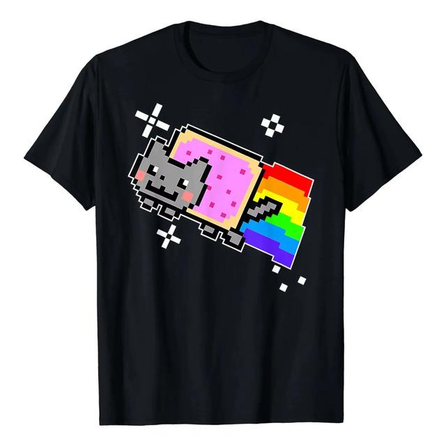 Camiseta Nyan Cat Pixel Art Rainbow Trail XL