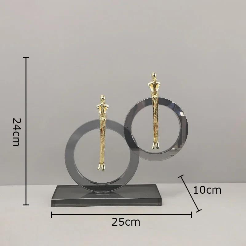 

Golden Figures Geometric Crystal Ornaments Abstract Crafts Desk Decoration Character Sculpture Artwork Room Aesthetic Decor