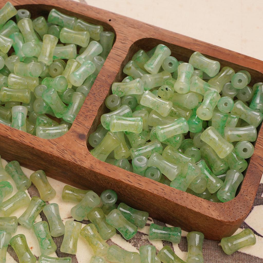 Glass Halo Staining Sprinkles Bamboo Beads Ancient Style Loose Beads Handmade Diy Hand Beaded Beads Accessories Glaze Imitation Jade Beads Materials