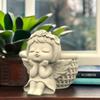 Cute Doll Girl Series Succulent Flower Pot Mould Gypsum Concrete Crystal Epoxy Resin Mold Flower Vase Silicone Mold