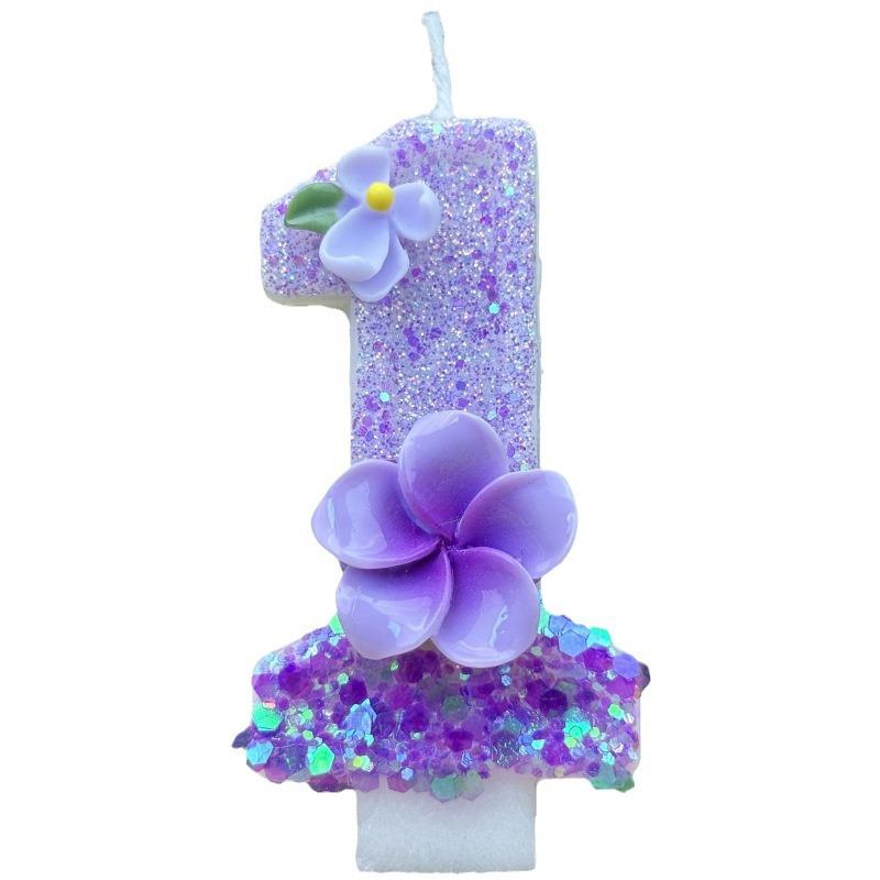 Creative Digital Birthday Candle Cake Party Decoration First Birthday Flowers