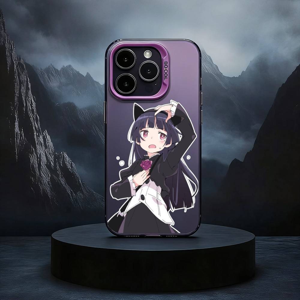 O-Oreimo-MO A-Anime Phone Case For iPhone17,16,15,14,13,12,11 Plus,Pro Max Black Candy silver phone case
