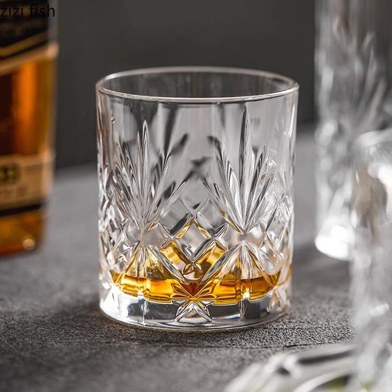 Transparent Glass Creative Whiskey Glass Foreign Liquor Glass Water Cups Tea Cup Milk Cup Breakfast Cup Household Drinkware