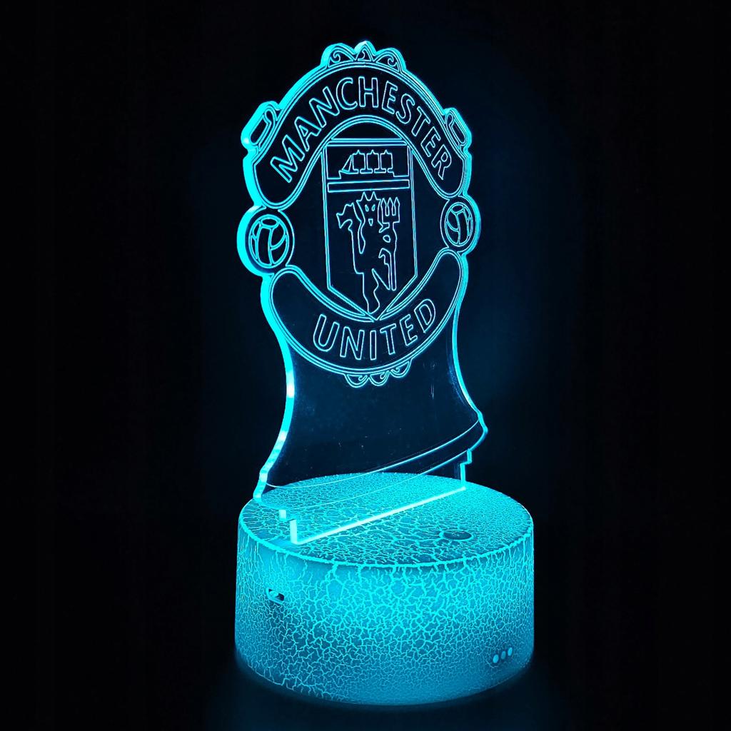 Manchester United Coat Of Arms Children's Night Light 16 Led 3D + Remote Control