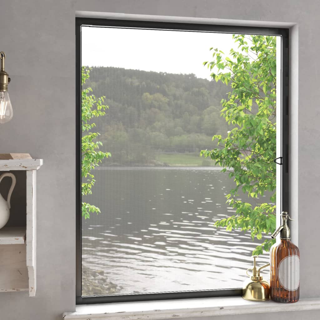 Window Insect Screen Anthracite Grey 80 x 100 cm